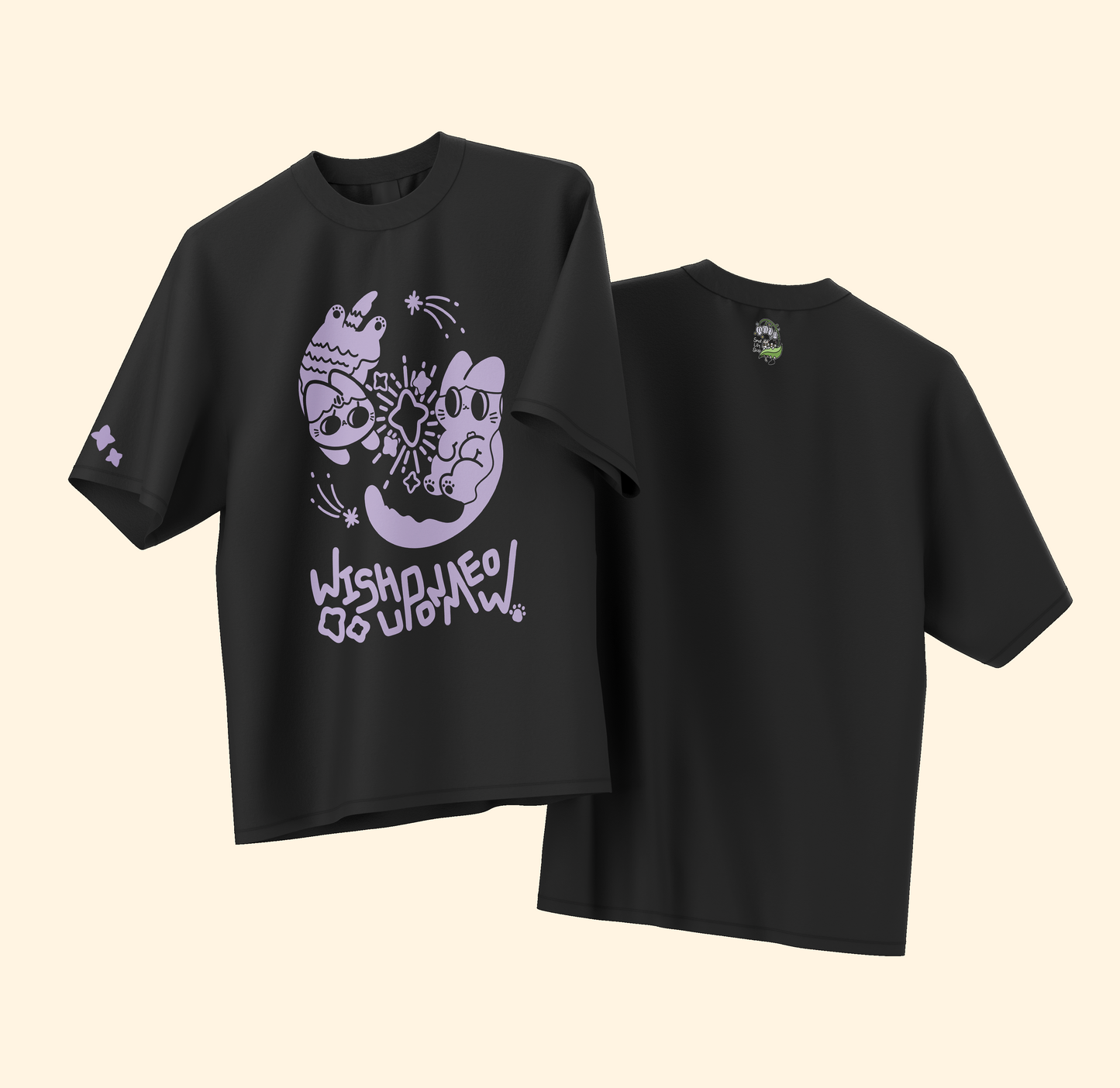 Wish Upon Meow T-Shirt Black
