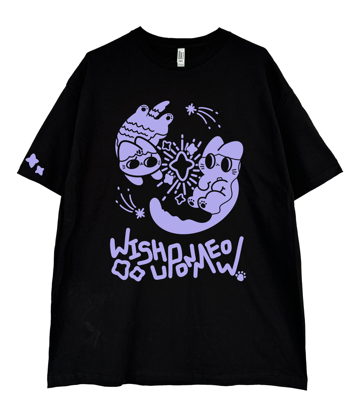 Wish Upon Meow T-Shirt Black