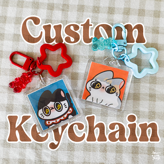 "Custom Pet Portrait Keychain"